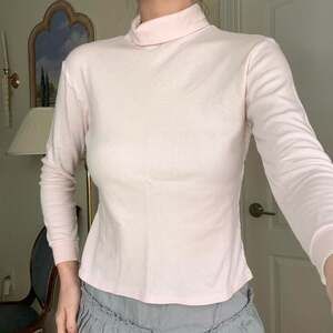 Vintage 90s Charter Club Baby Pink Turtleneck Top - Size S